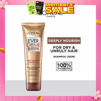 LOREAL PARIS HAIR EXPERT EverCreme Deep Nourish Sulfate-free Shampoo (For Dry & Unruly Hair) 250ml