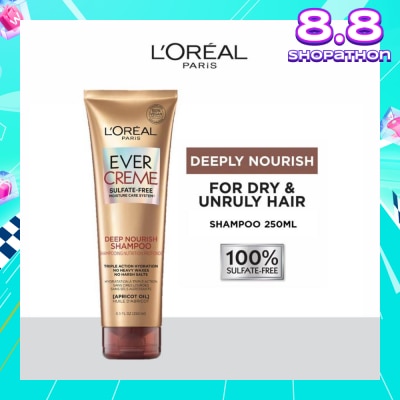 LOREAL PARIS HAIR EXPERT EverCreme Deep Nourish Sulfate-free Shampoo (For Dry & Unruly Hair) 250ml