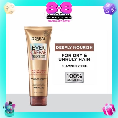 LOREAL PARIS HAIR EXPERT - EverCreme Deep Nourish Sulfate-free Shampoo (For Dry & Unruly Hair) 250ml