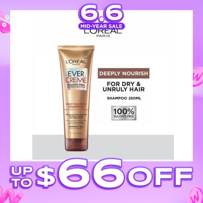LOREAL PARIS HAIR EXPERT - EverCreme Deep Nourish Sulfate-free Shampoo (For Dry & Unruly Hair) 250ml