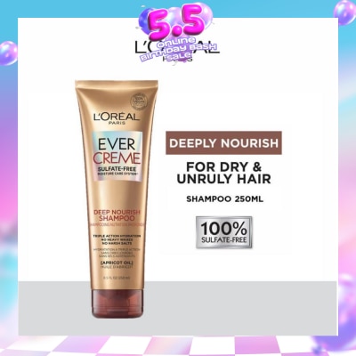 LOREAL PARIS HAIR EXPERT - EverCreme Deep Nourish Sulfate-free Shampoo (For Dry & Unruly Hair) 250ml