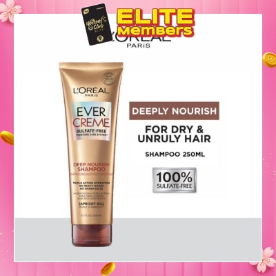 LOREAL PARIS HAIR EXPERT EverCreme Deep Nourish Sulfate-free Shampoo (For Dry & Unruly Hair) 250ml