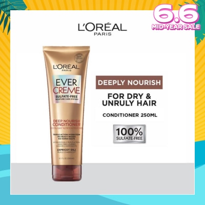 L'OREAL PARIS HAIR EXPERT EverCreme Deep Nourish Sulfate-free Conditioner (For Dry & Unruly Hair) 250ml