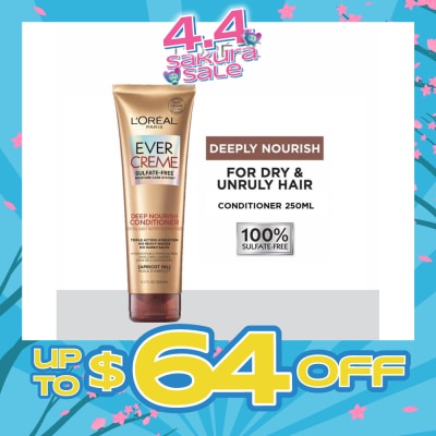 LOREAL PARIS HAIR EXPERT - EverCreme Deep Nourish Sulfate-free Conditioner (For Dry & Unruly Hair) 250ml