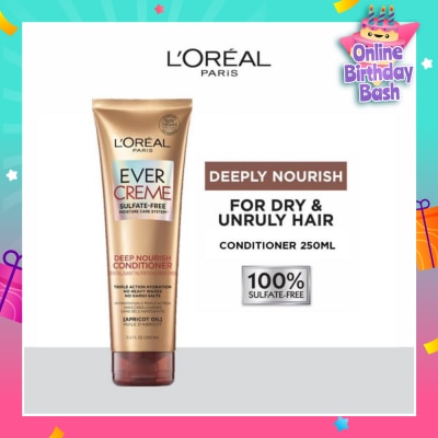 L'OREAL PARIS HAIR EXPERT EverCreme Deep Nourish Sulfate-free Conditioner (For Dry & Unruly Hair) 250ml