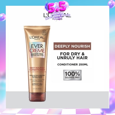LOREAL PARIS HAIR EXPERT - EverCreme Deep Nourish Sulfate-free Conditioner (For Dry & Unruly Hair) 250ml