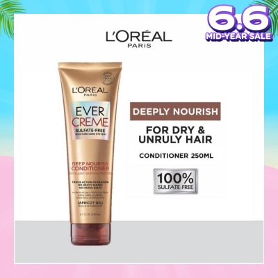 L'OREAL PARIS HAIR EXPERT EverCreme Deep Nourish Sulfate-free Conditioner (For Dry & Unruly Hair) 250ml