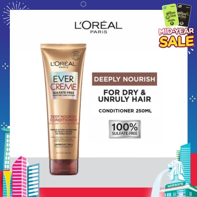 L'OREAL PARIS HAIR EXPERT EverCreme Deep Nourish Sulfate-free Conditioner (For Dry & Unruly Hair) 250ml