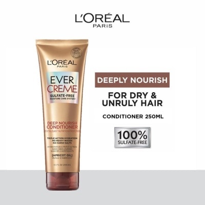 L'OREAL PARIS HAIR EXPERT EverCreme Deep Nourish Sulfate-free Conditioner (For Dry & Unruly Hair) 250ml