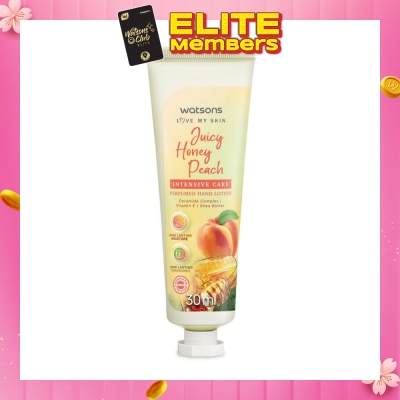WATSONS Juicy Honey Peach Intensive Care Perfumed Hand Lotion (Long Lasting Moisture & Fragrance) 30ml