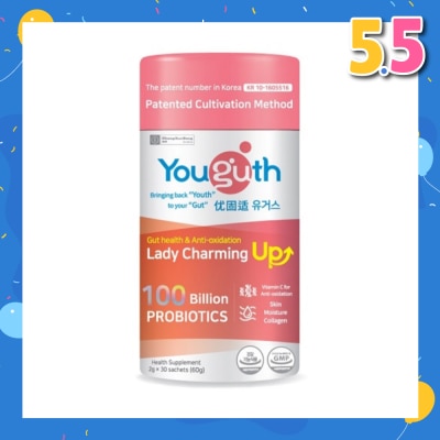 YOUGUTH PROBIOTICS Lady Charming Up Gut Health & Anti-Oxidation Probiotics Health Supplement Sachets 2g x 30s