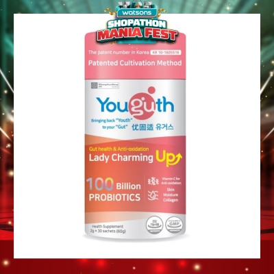 YOUGUTH PROBIOTICS - Lady Charming Up Gut Health & Anti-Oxidation Probiotics Health Supplement Sachets 2g x 30s