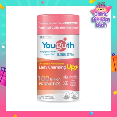 YOUGUTH PROBIOTICS Lady Charming Up Gut Health & Anti-Oxidation Probiotics Health Supplement Sachets 2g x 30s