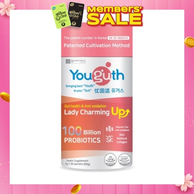YOUGUTH PROBIOTICS Lady Charming Up Gut Health & Anti-Oxidation Probiotics Health Supplement Sachets 2g x 30s (Expiry: Nov`2026)