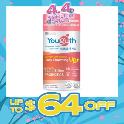 YOUGUTH PROBIOTICS - Lady Charming Up Gut Health & Anti-Oxidation Probiotics Health Supplement Sachets 2g x 30s (Expiry: Nov`2026)