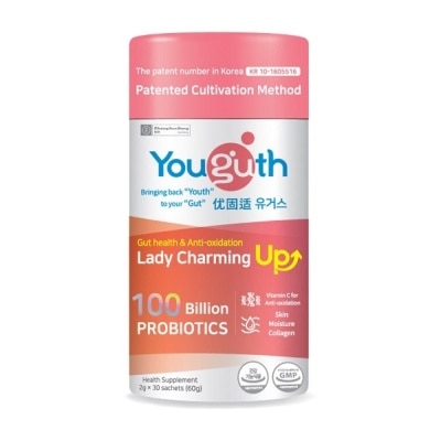 YOUGUTH PROBIOTICS Lady Charming Up Gut Health & Anti-Oxidation Probiotics Health Supplement Sachets 2g x 30s