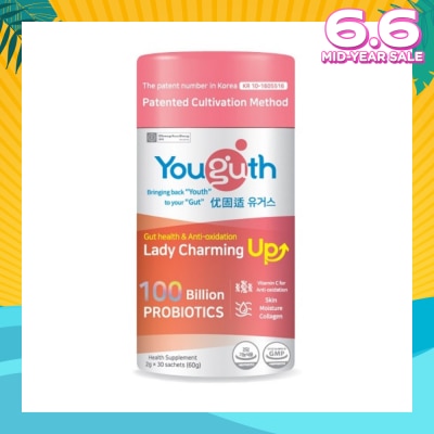 YOUGUTH PROBIOTICS Lady Charming Up Gut Health & Anti-Oxidation Probiotics Health Supplement Sachets 2g x 30s