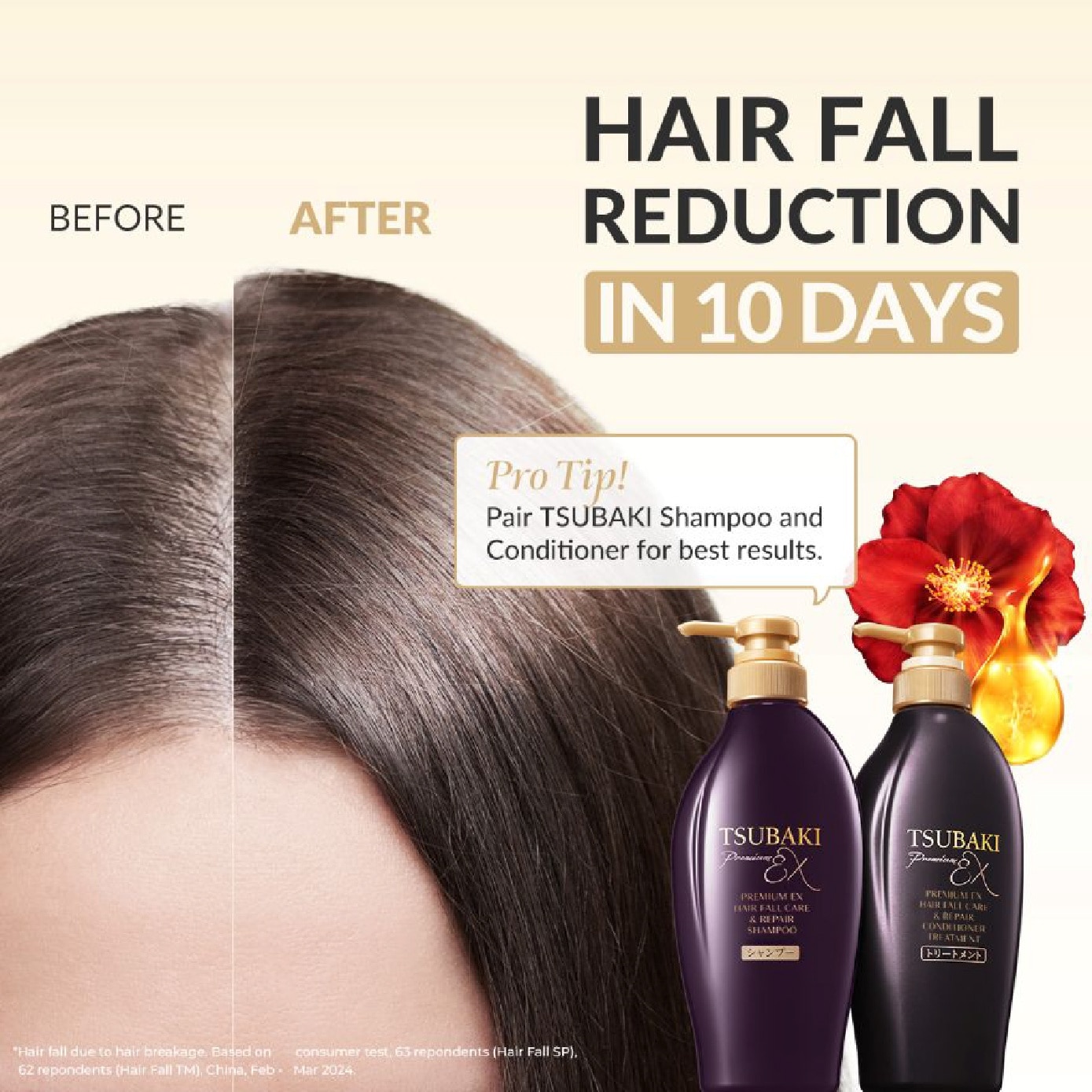 Premium EX Hair Fall Care & Repair Shampoo (5x Less Hair Fall, Hydrate Scalp & Repair Hair For Thicker & Fuller) 450ml
