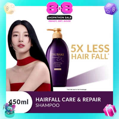 TSUBAKI - Premium EX Hair Fall Care & Repair Shampoo (5x Less Hair Fall, Hydrate Scalp & Repair Hair For Thicker & Fuller) 450ml