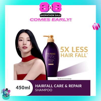 TSUBAKI - Premium EX Hair Fall Care & Repair Shampoo (5x Less Hair Fall, Hydrate Scalp & Repair Hair For Thicker & Fuller) 450ml