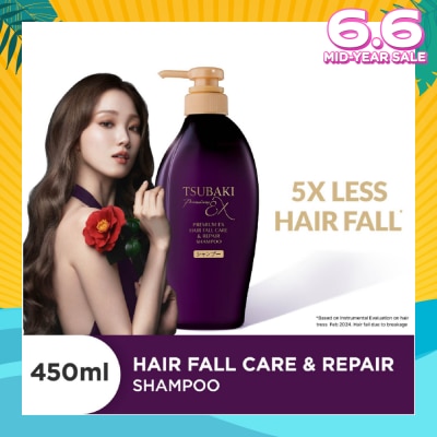 TSUBAKI Premium EX Hair Fall Care & Repair Shampoo (5x Less Hair Fall, Hydrate Scalp & Repair Hair For Thicker & Fuller) 450ml