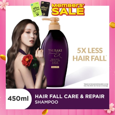 TSUBAKI [CNY] Premium EX Hair Fall Care & Repair Shampoo (5x Less Hair Fall, Hydrate Scalp & Repair Hair For Thicker & Fuller) 450ml