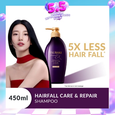 TSUBAKI - Premium EX Hair Fall Care & Repair Shampoo (5x Less Hair Fall, Hydrate Scalp & Repair Hair For Thicker & Fuller) 450ml