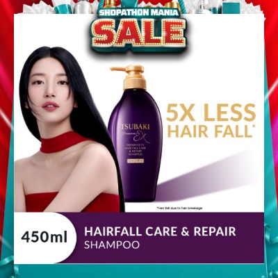 TSUBAKI - Premium EX Hair Fall Care & Repair Shampoo (5x Less Hair Fall, Hydrate Scalp & Repair Hair For Thicker & Fuller) 450ml