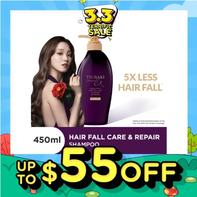 TSUBAKI [CNY] Premium EX Hair Fall Care & Repair Shampoo (5x Less Hair Fall, Hydrate Scalp & Repair Hair For Thicker & Fuller) 450ml
