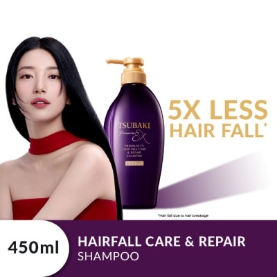 TSUBAKI - Premium EX Hair Fall Care & Repair Shampoo (5x Less Hair Fall, Hydrate Scalp & Repair Hair For Thicker & Fuller) 450ml