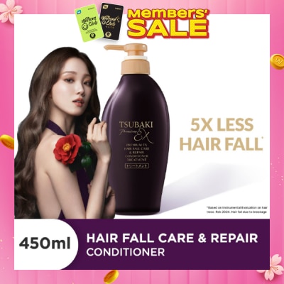 TSUBAKI Premium EX Hair Fall Care & Repair Conditioner Treatment (5x Less Hair Fall, Hydrate Scalp & Repair Hair For Thicker & Fuller) 450ml