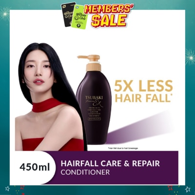 TSUBAKI - Premium EX Hair Fall Care & Repair Conditioner Treatment (5x Less Hair Fall, Hydrate Scalp & Repair Hair For Thicker & Fuller) 450ml