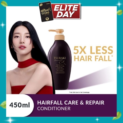 TSUBAKI Premium EX Hair Fall Care & Repair Conditioner Treatment (5x Less Hair Fall, Hydrate Scalp & Repair Hair For Thicker & Fuller) 450ml image