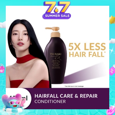 TSUBAKI - Premium EX Hair Fall Care & Repair Conditioner Treatment (5x Less Hair Fall, Hydrate Scalp & Repair Hair For Thicker & Fuller) 450ml