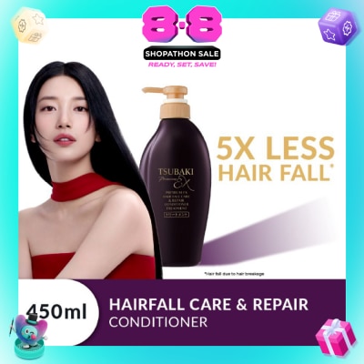 TSUBAKI - Premium EX Hair Fall Care & Repair Conditioner Treatment (5x Less Hair Fall, Hydrate Scalp & Repair Hair For Thicker & Fuller) 450ml
