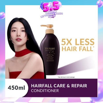 TSUBAKI - Premium EX Hair Fall Care & Repair Conditioner Treatment (5x Less Hair Fall, Hydrate Scalp & Repair Hair For Thicker & Fuller) 450ml