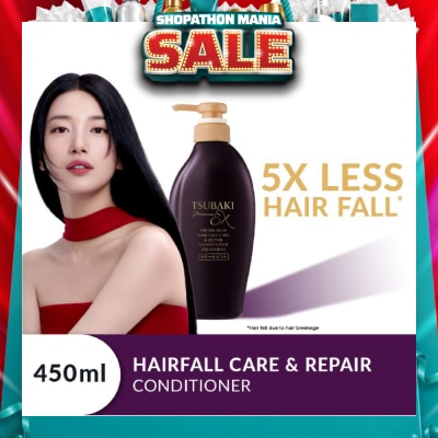 TSUBAKI - Premium EX Hair Fall Care & Repair Conditioner Treatment (5x Less Hair Fall, Hydrate Scalp & Repair Hair For Thicker & Fuller) 450ml