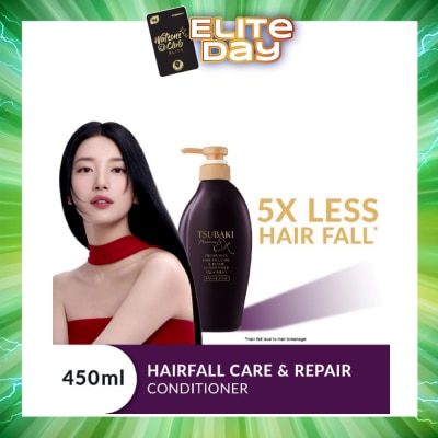 TSUBAKI - Premium EX Hair Fall Care & Repair Conditioner Treatment (5x Less Hair Fall, Hydrate Scalp & Repair Hair For Thicker & Fuller) 450ml