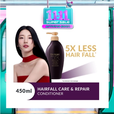 TSUBAKI Premium EX Hair Fall Care & Repair Conditioner Treatment (5x Less Hair Fall, Hydrate Scalp & Repair Hair For Thicker & Fuller) 450ml image