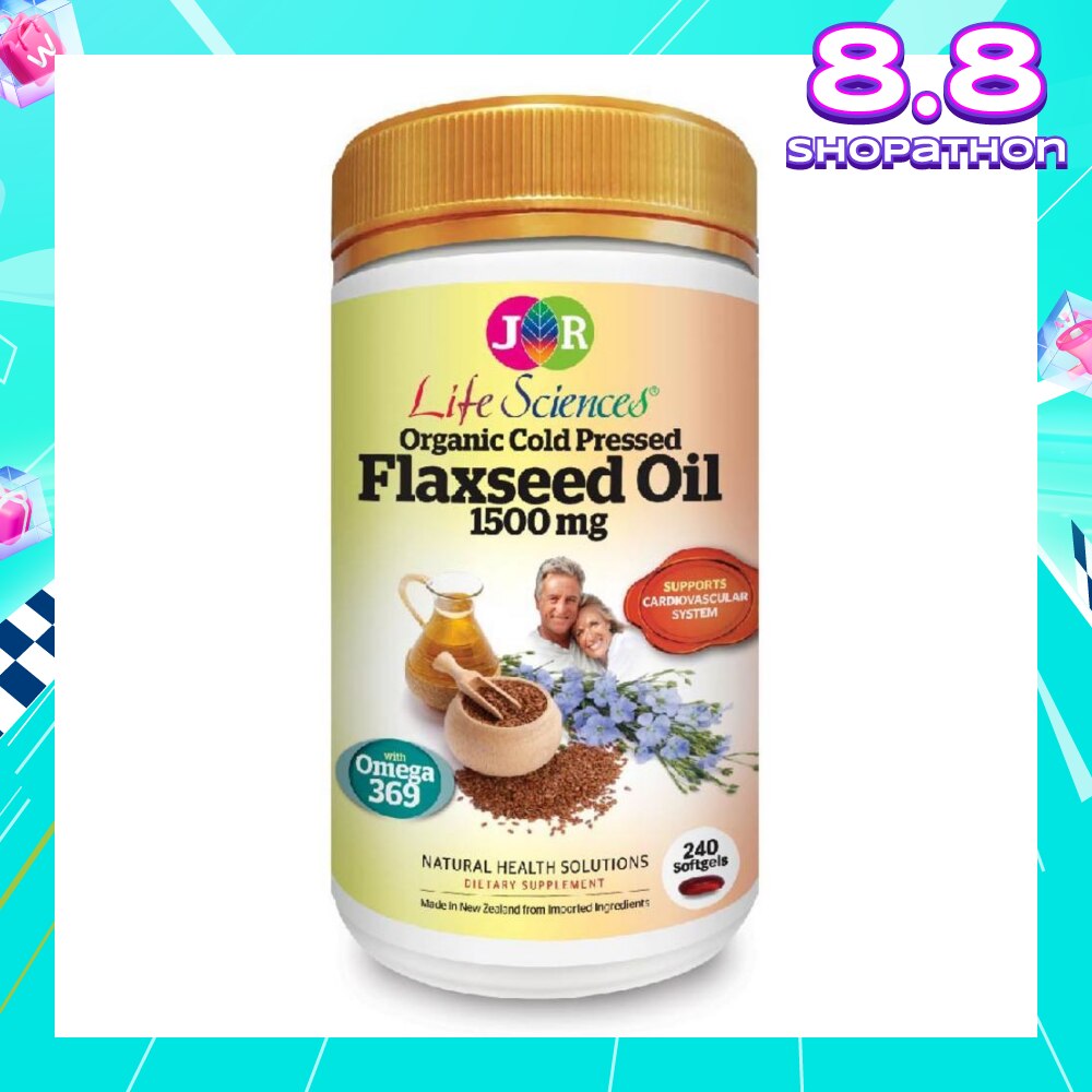 High Strength Organic Cold Pressed Flaxseed Oil 1500mg  240's