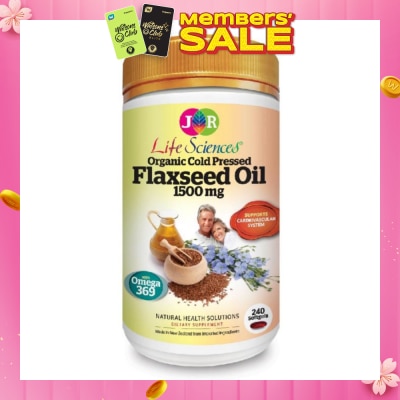 JR LIFE High Strength Organic Cold Pressed Flaxseed Oil 1500mg  240's