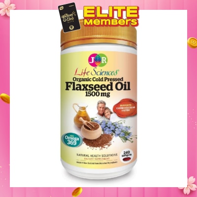 JR LIFE High Strength Organic Cold Pressed Flaxseed Oil 1500mg  240's