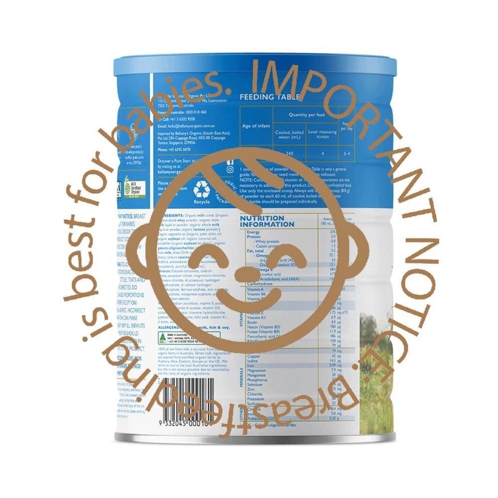 Bellamy's Organic 900g 6-12ヶ月 Bellamy's Organic Stage 1 Organic Infant Formula - Net Pharmacy
