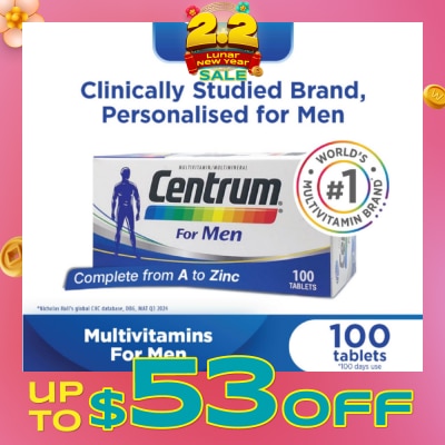 CENTRUM Multivitamin & Multimineral Tablet for Men (Complete from A to Zinc) 100s (Expiry: Jan`2026)