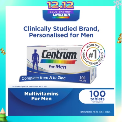 CENTRUM Multivitamin & Multimineral Tablet for Men (Complete from A to Zinc) 100s (Expiry: Jan`2026)