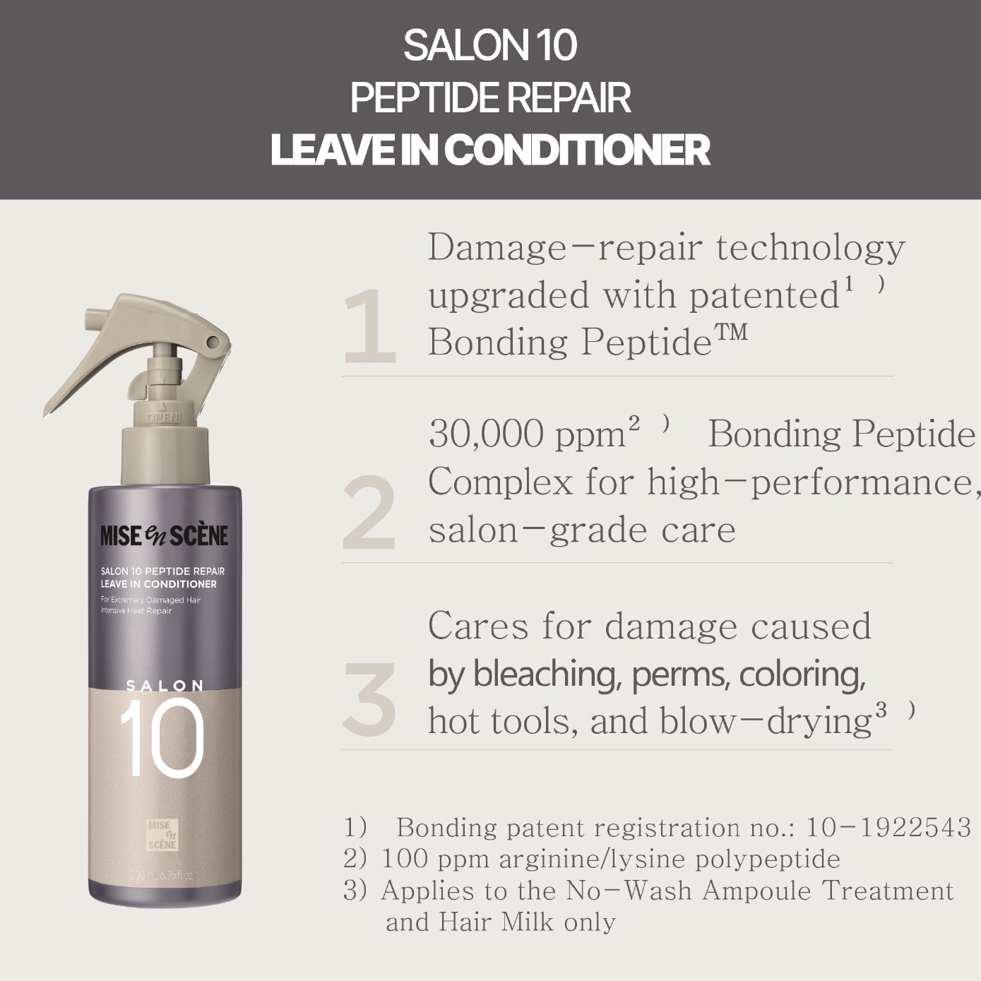 Salon 10 Peptide Repair Leave In Conditioner 200ml image