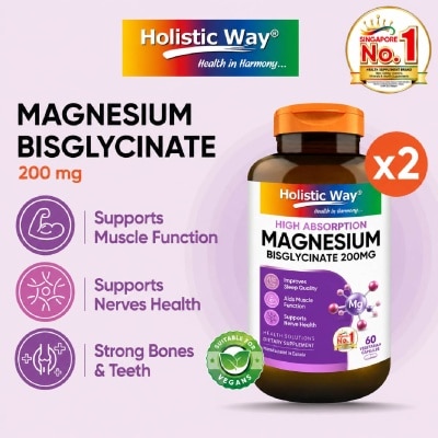 HOLISTIC WAY - Magnesium Bisglycinate Vegetarian Capsule Bundle Set 1s image