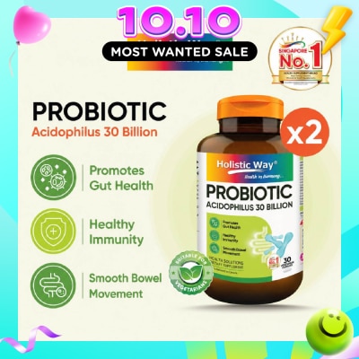 HOLISTIC WAY Probiotic Acidophilus Complex 30 Billion Dietary Supplement Bundle Set 1s image