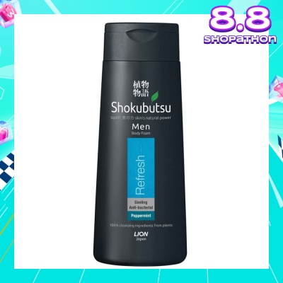 SHOKUBUTSU Men Body Foam Refresh Peppermint (Cooling + Anti-Bacterial) 200ml
