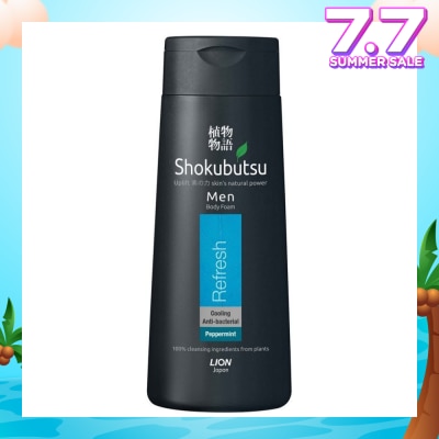 SHOKUBUTSU Men Body Foam Refresh Peppermint (Cooling + Anti-Bacterial) 200ml